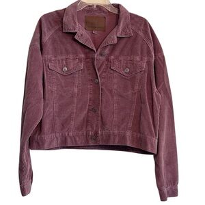 American Eagle Outfitters Mauve Corduroy Cropped Jacket